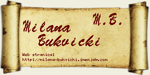 Milana Bukvički vizit kartica